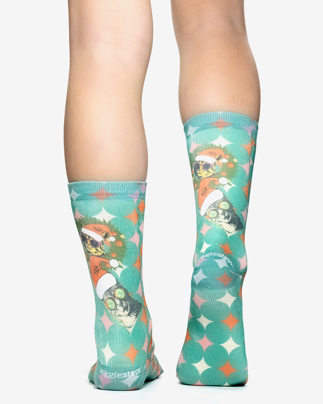 RETRO XMAS CAT Kids Socks