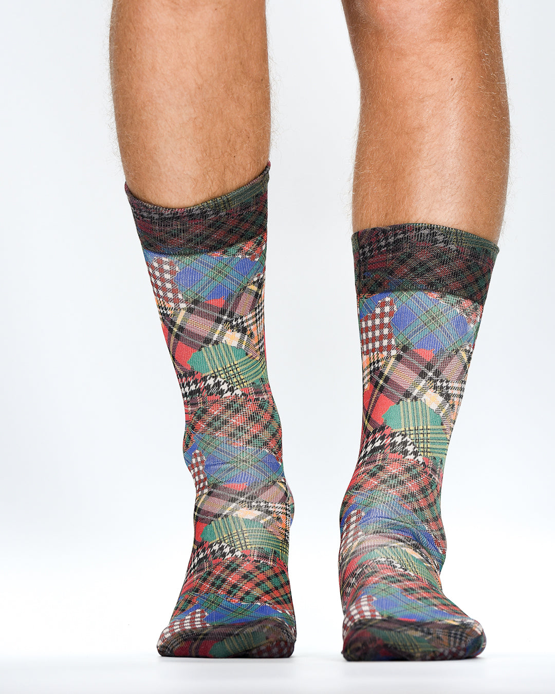 Tartan Patchwork Man Sock
