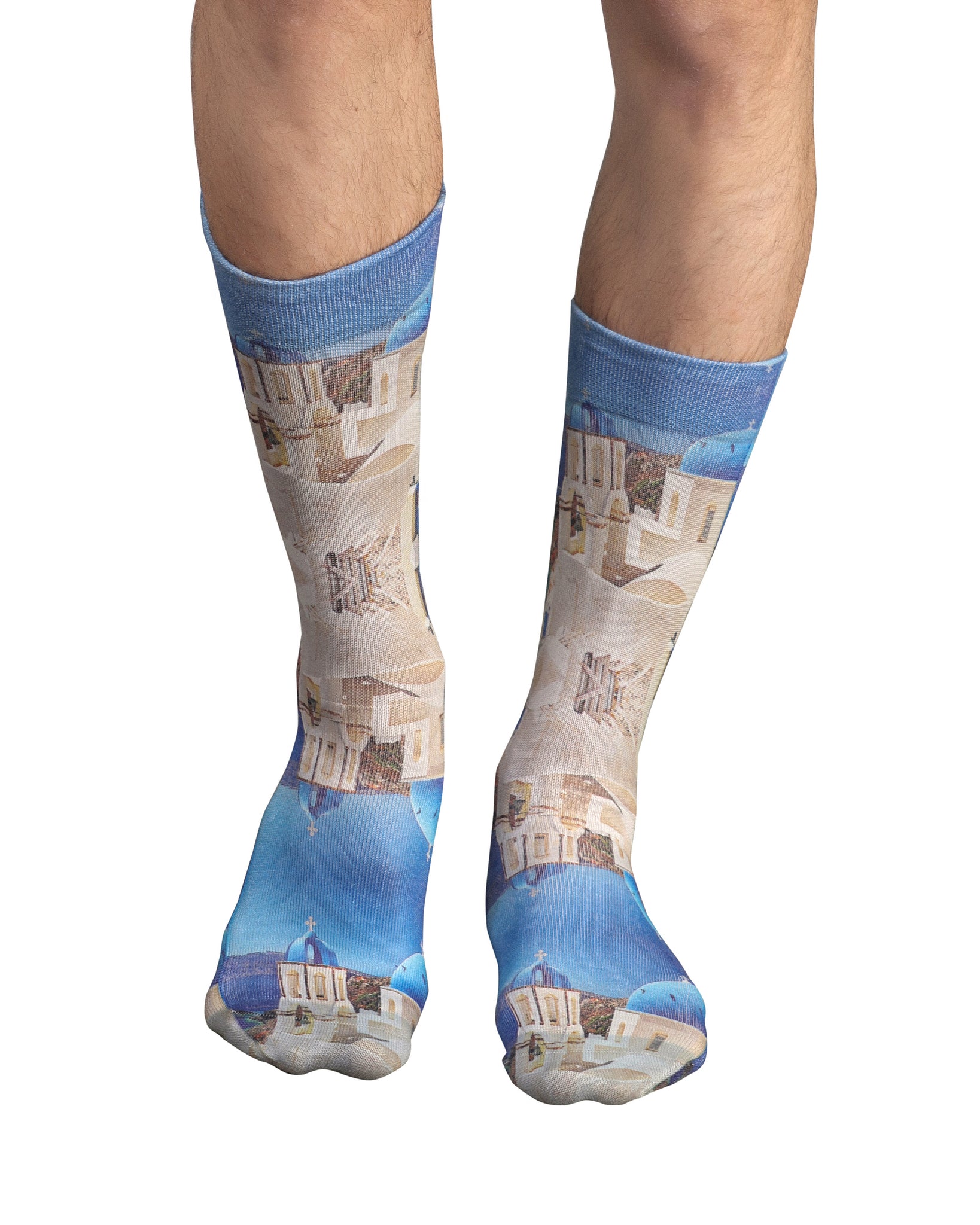 Santorini Island Man Sock