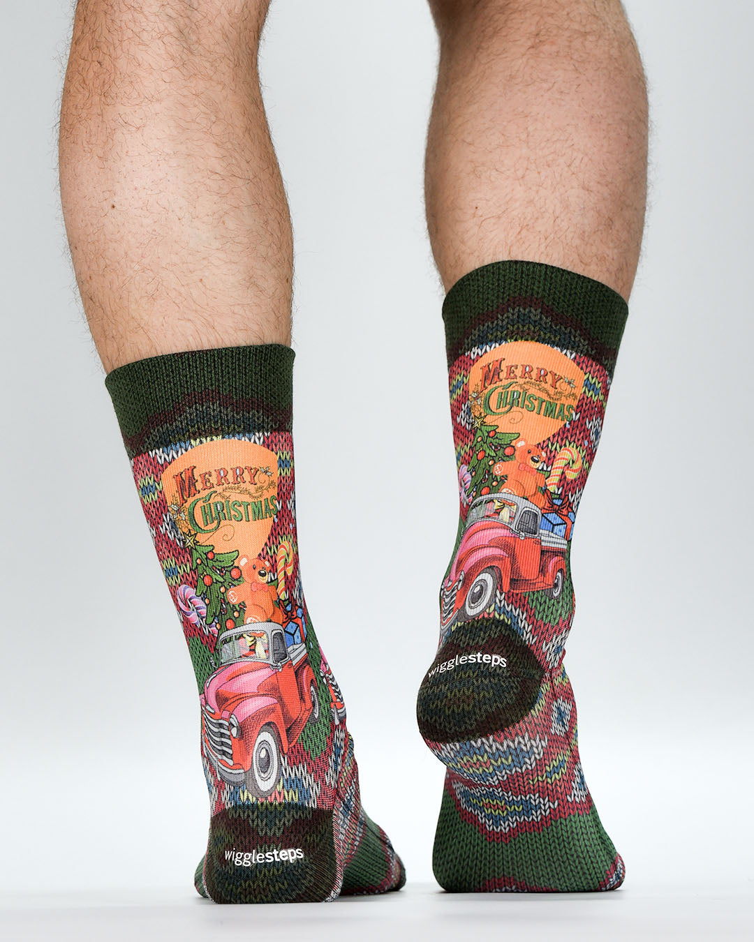 Knitted Red Car Man Sock