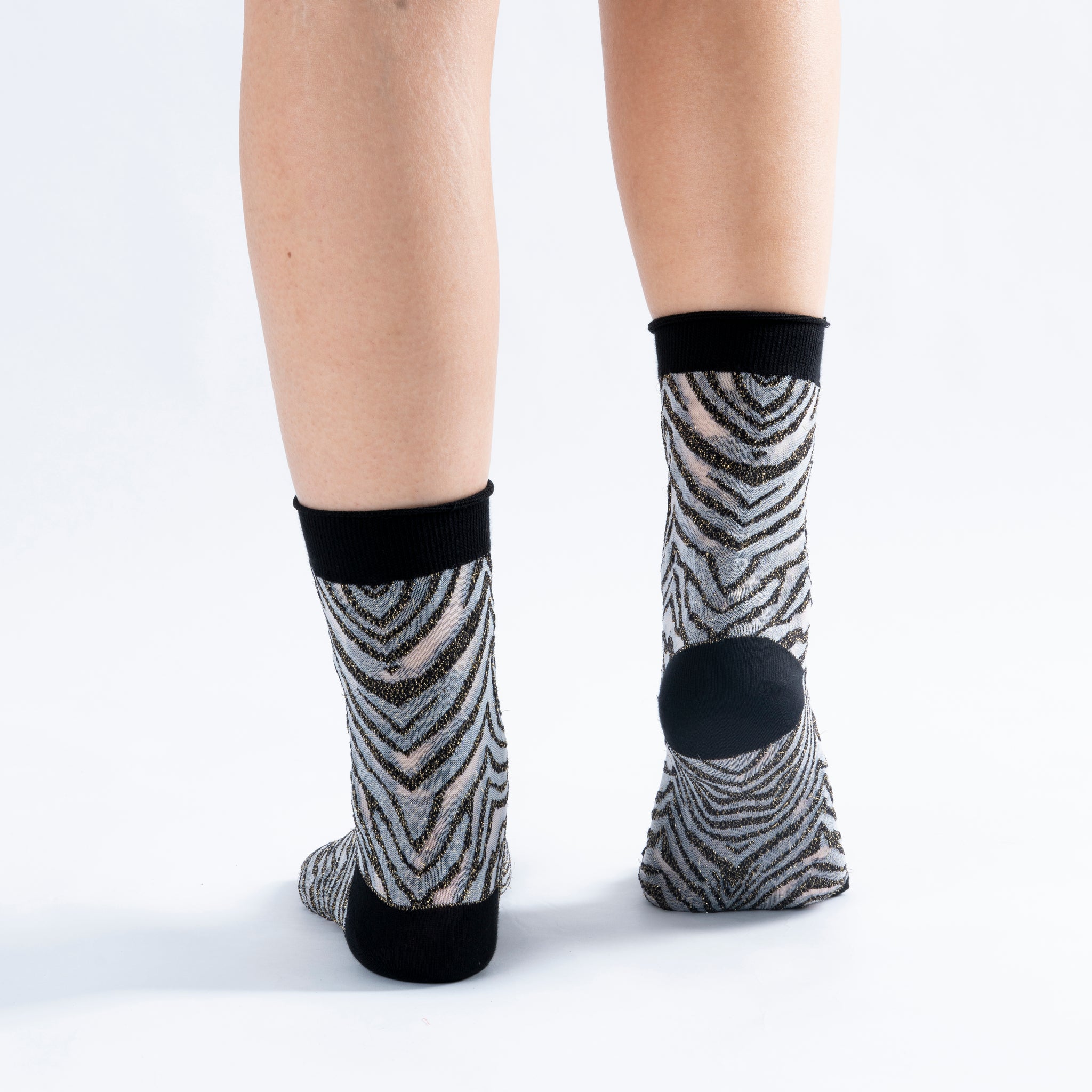 High Black Zebra Lady Sock