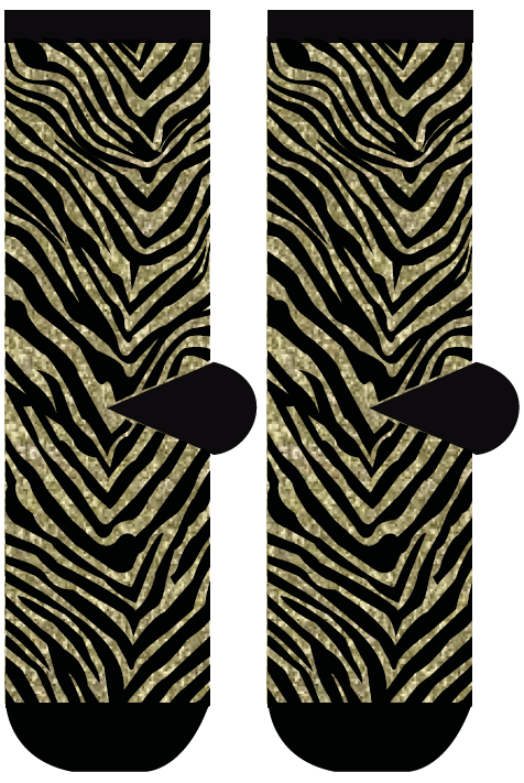 High Black Zebra Lady Sock