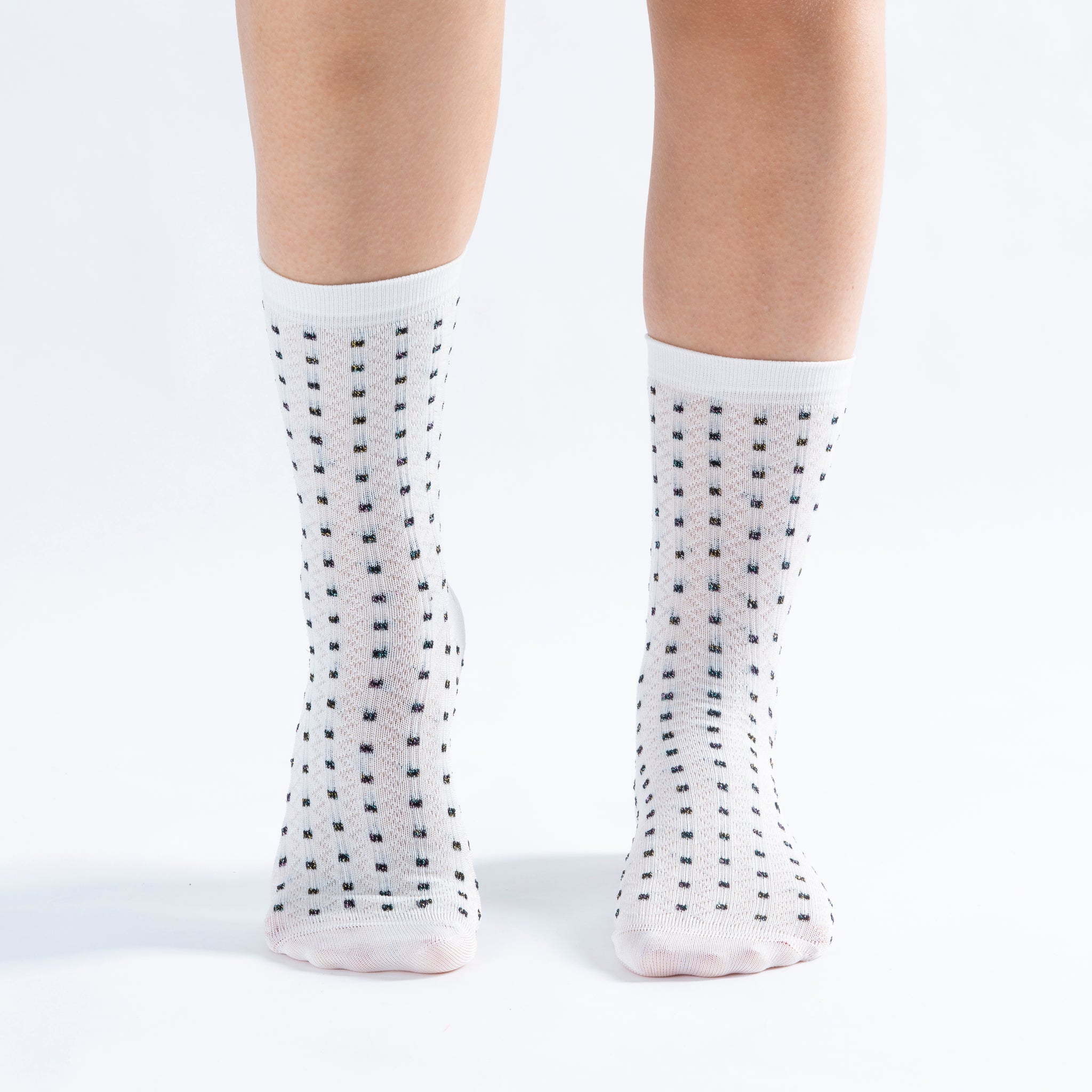 Glitter Spot White Lady Sock