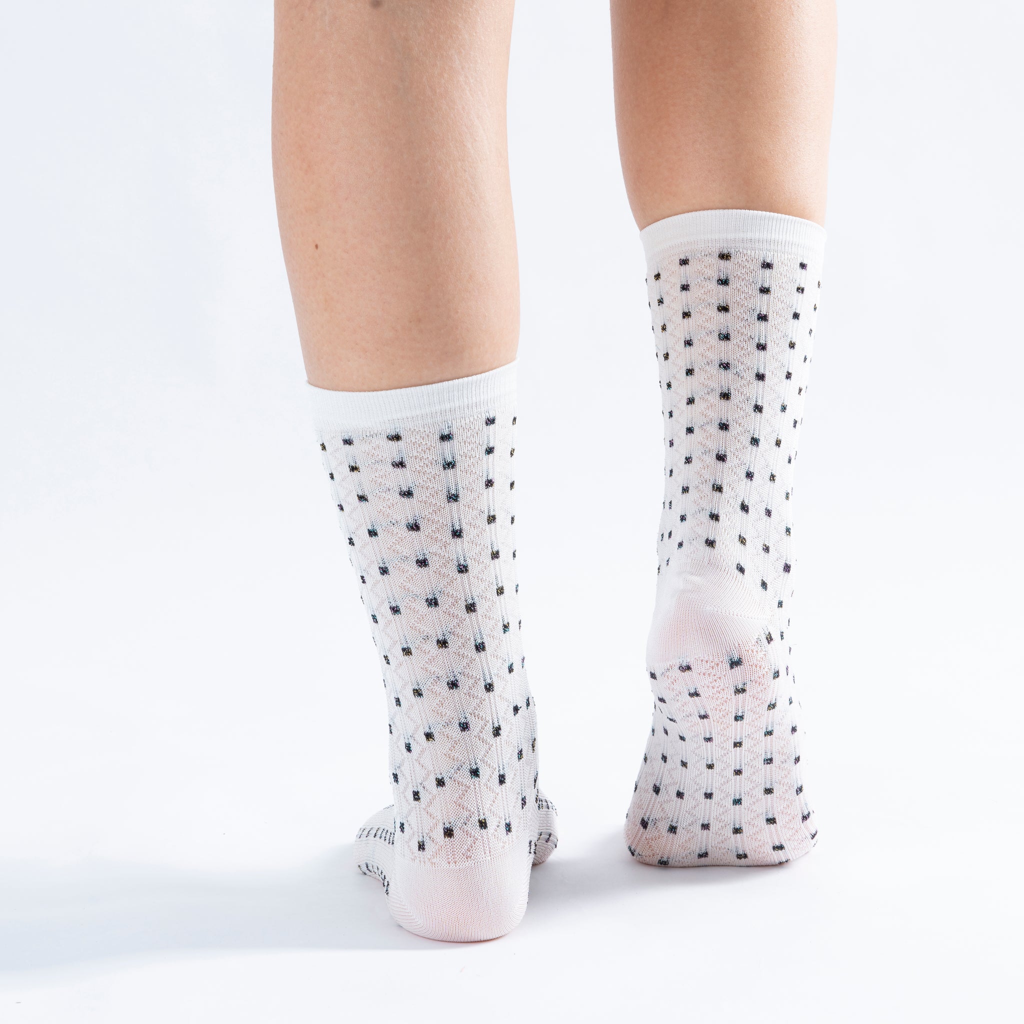 Glitter Spot White Lady Sock