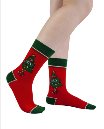 CHRISTMAS TREE Knitted Socks