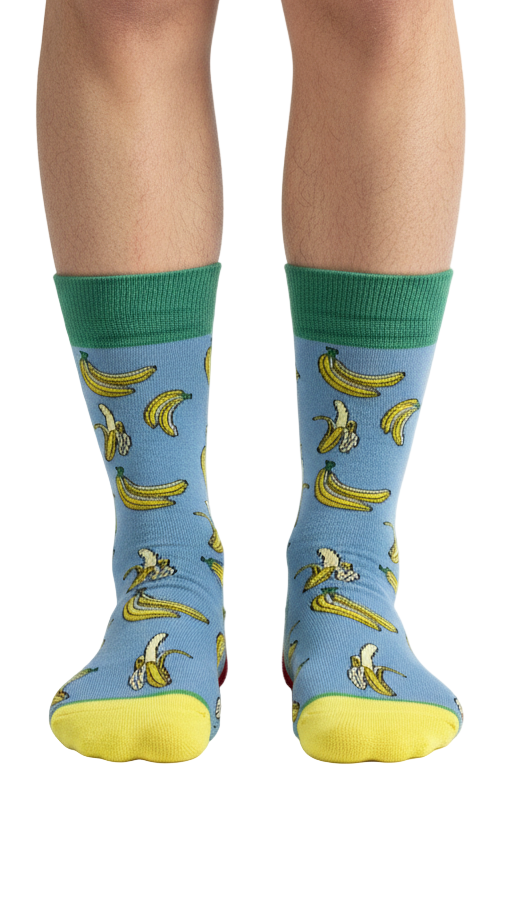 BANANA RUSH BLUE Knitted Socks