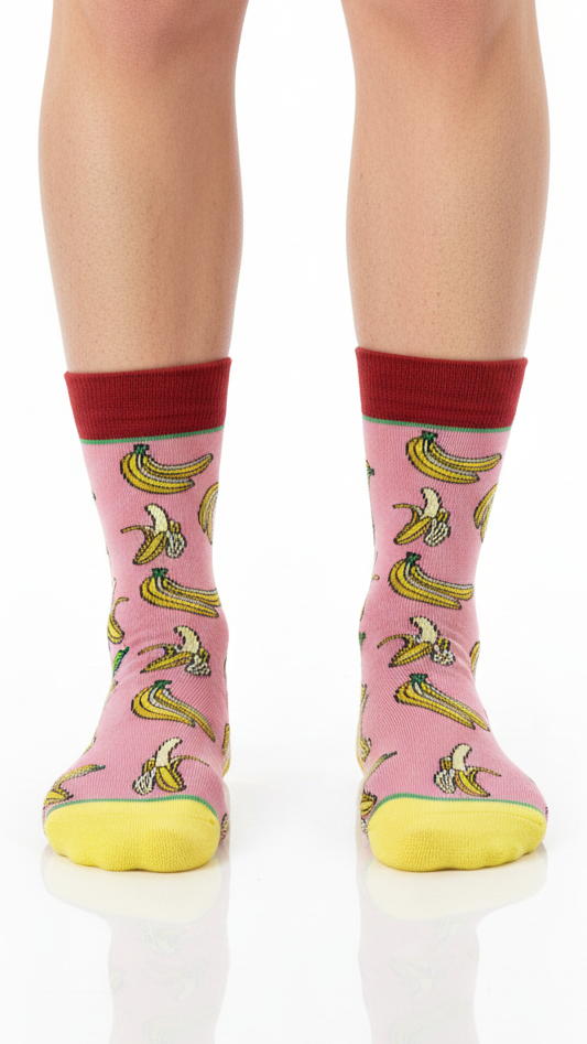 BANANA RUSH PINK Knitted Socks