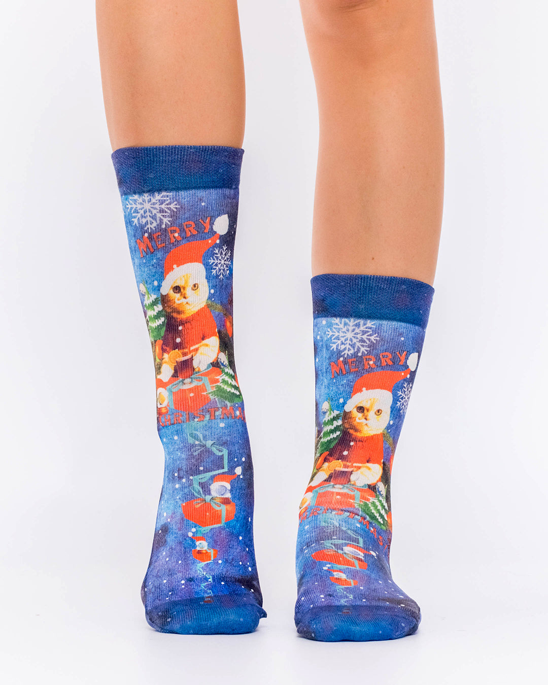 Santa Cat's Gift Lady Sock