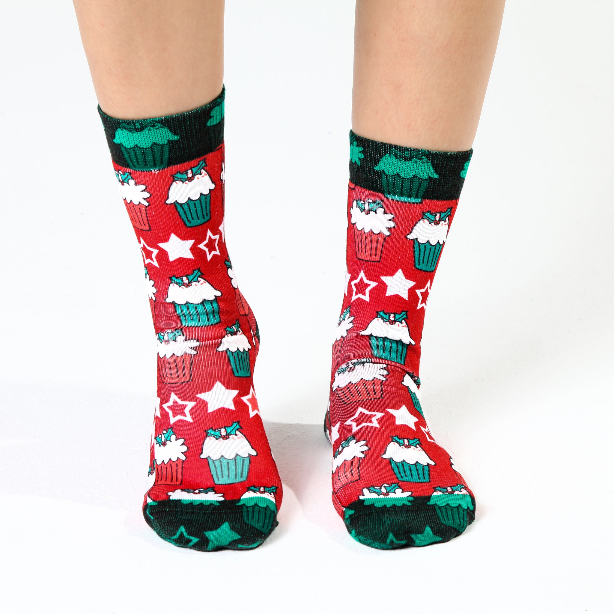 Christmas Cupcakes Lady Socks