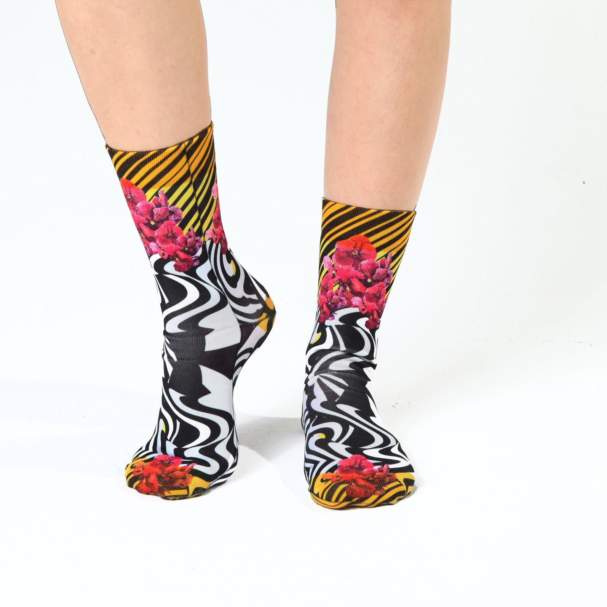 Zebra Flower Lady Sock