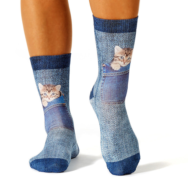 Jeans Cat Lady Sock