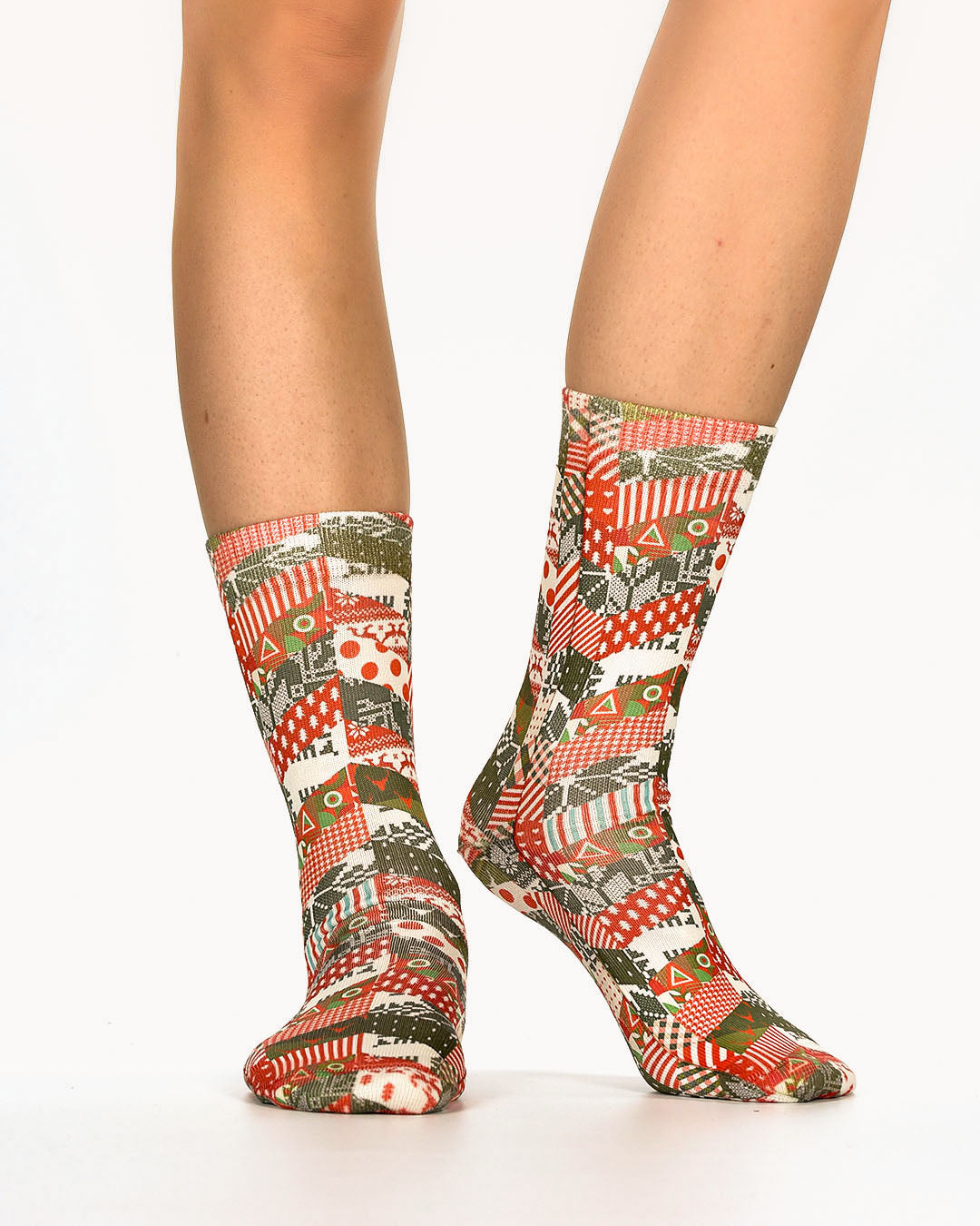 Xmas Fabric Lady Sock