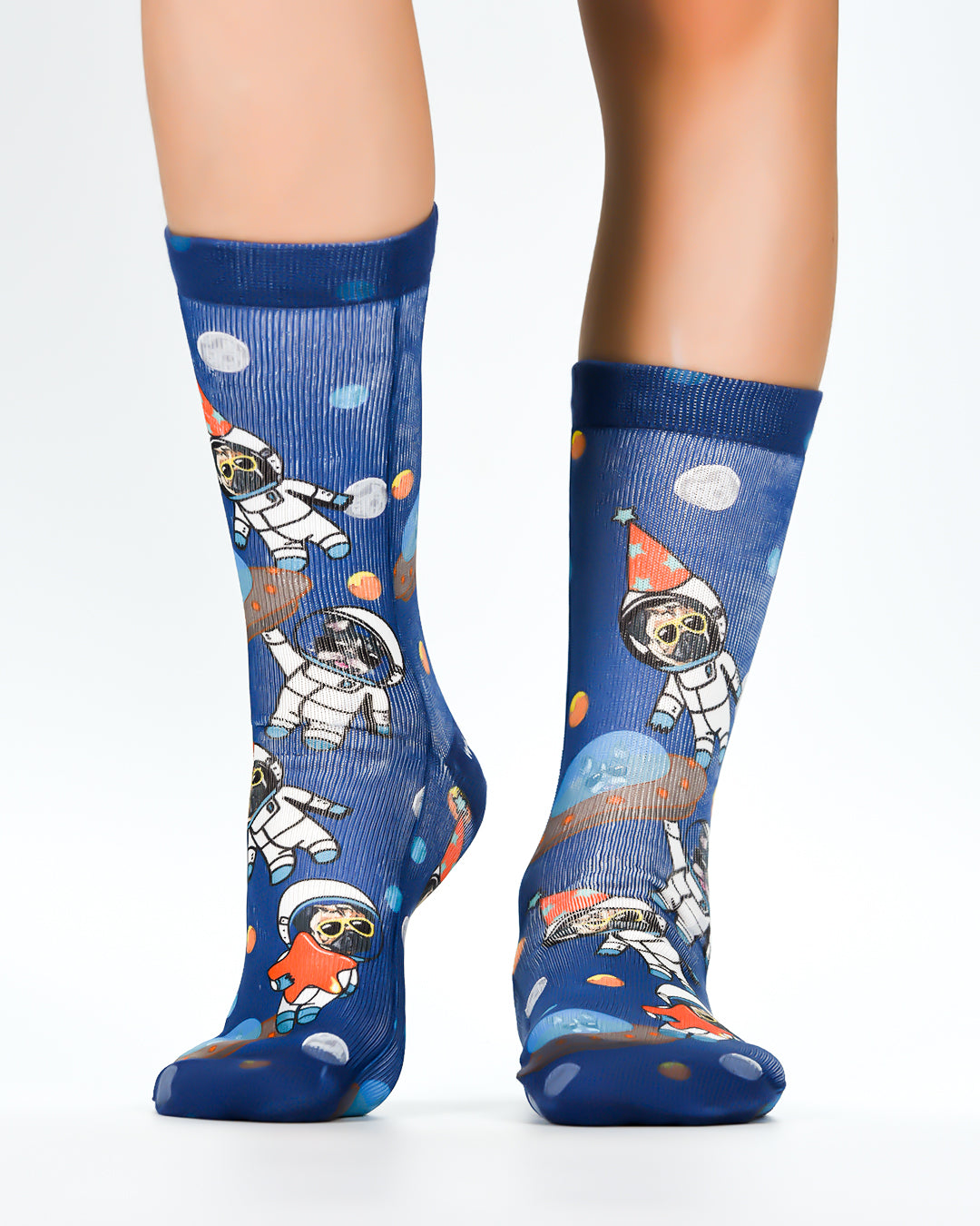 Space Dog Blue Kids Sock