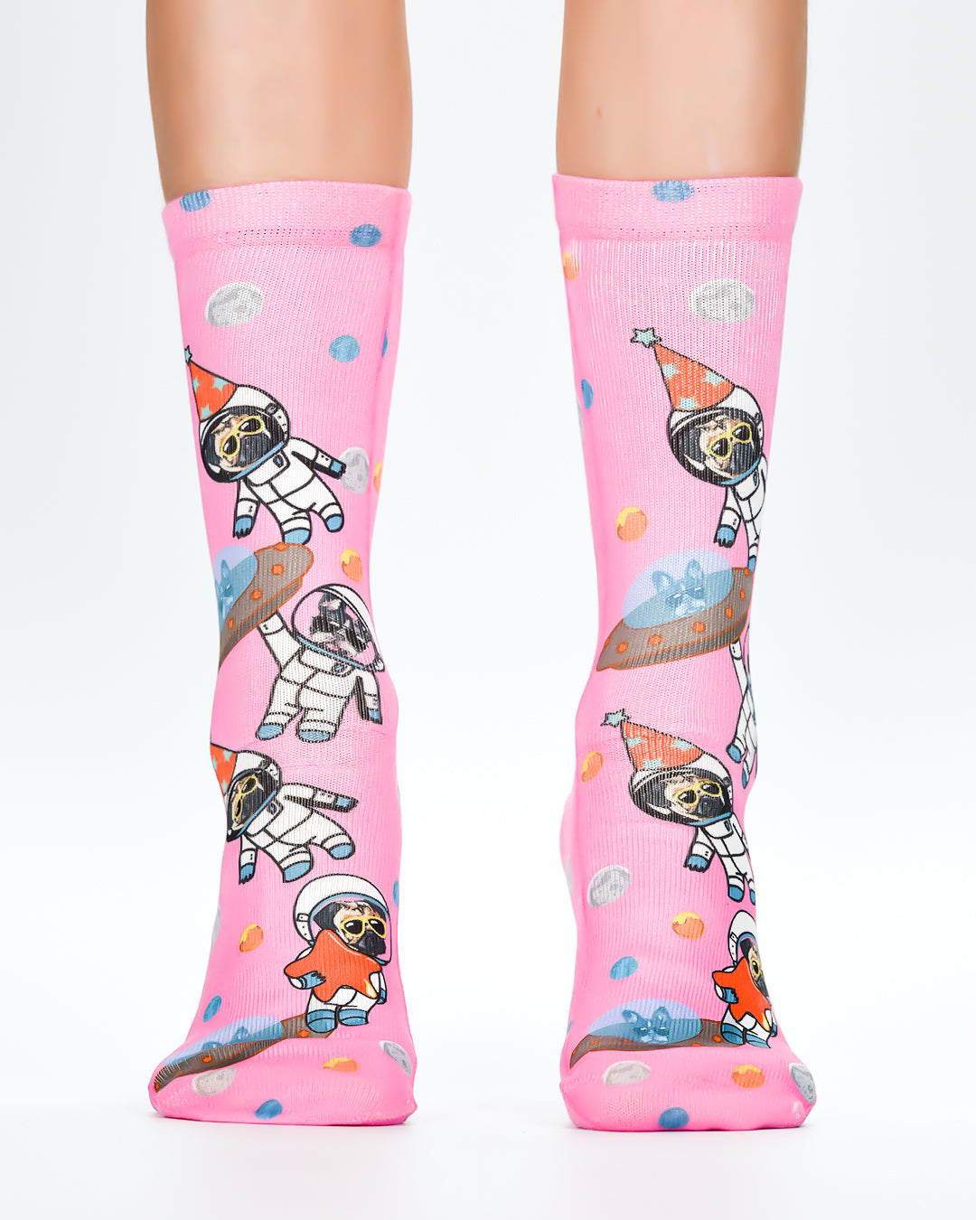 Space Dog Pink Kids Sock