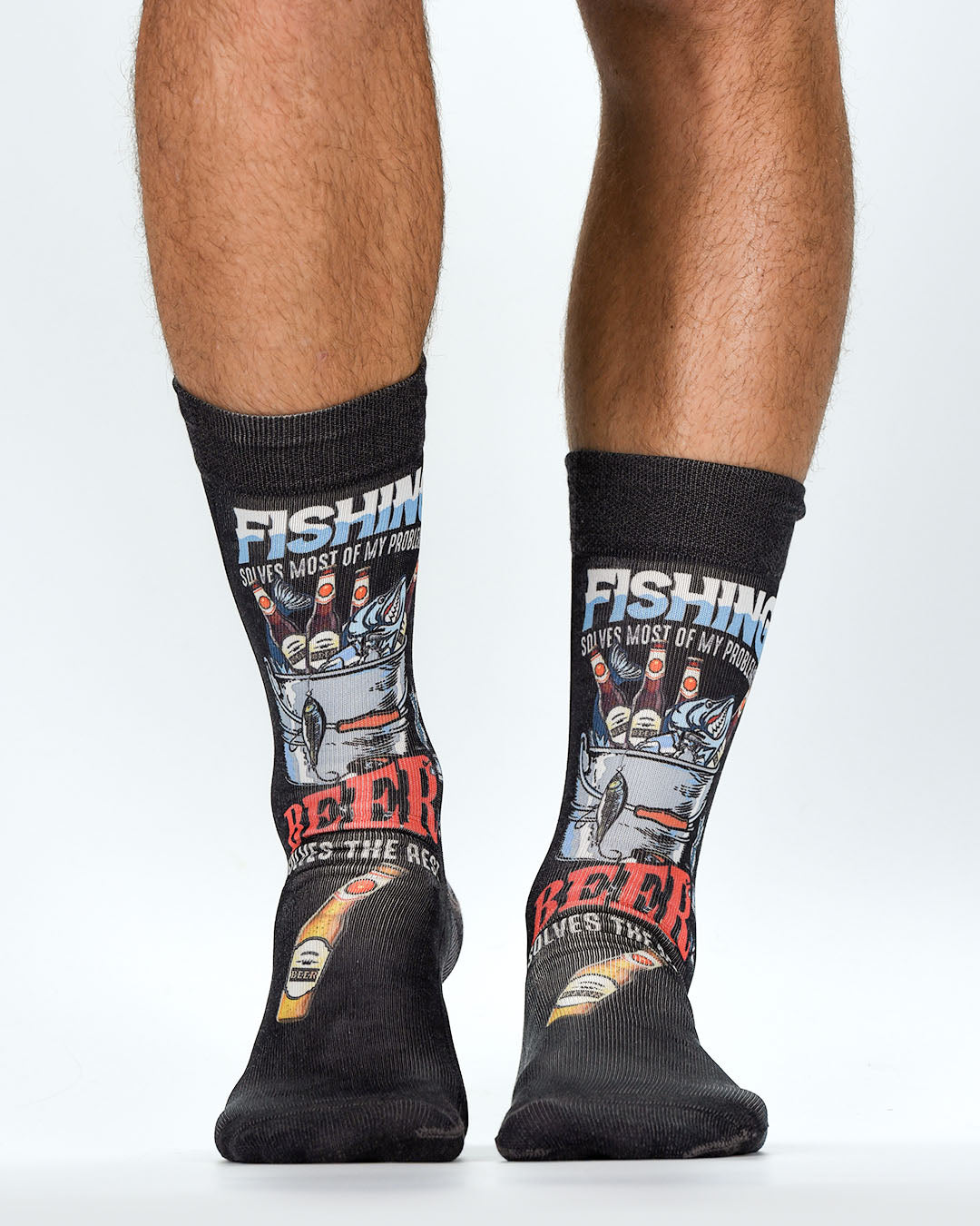 Fish and Beer Man Sock