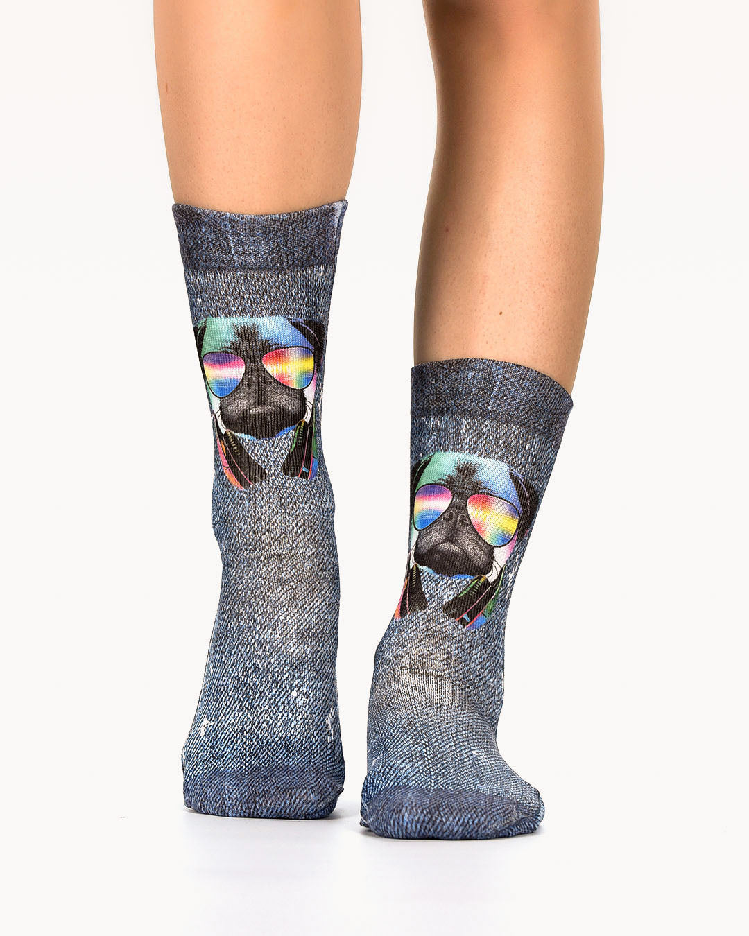 Hippie Pug Lady socks
