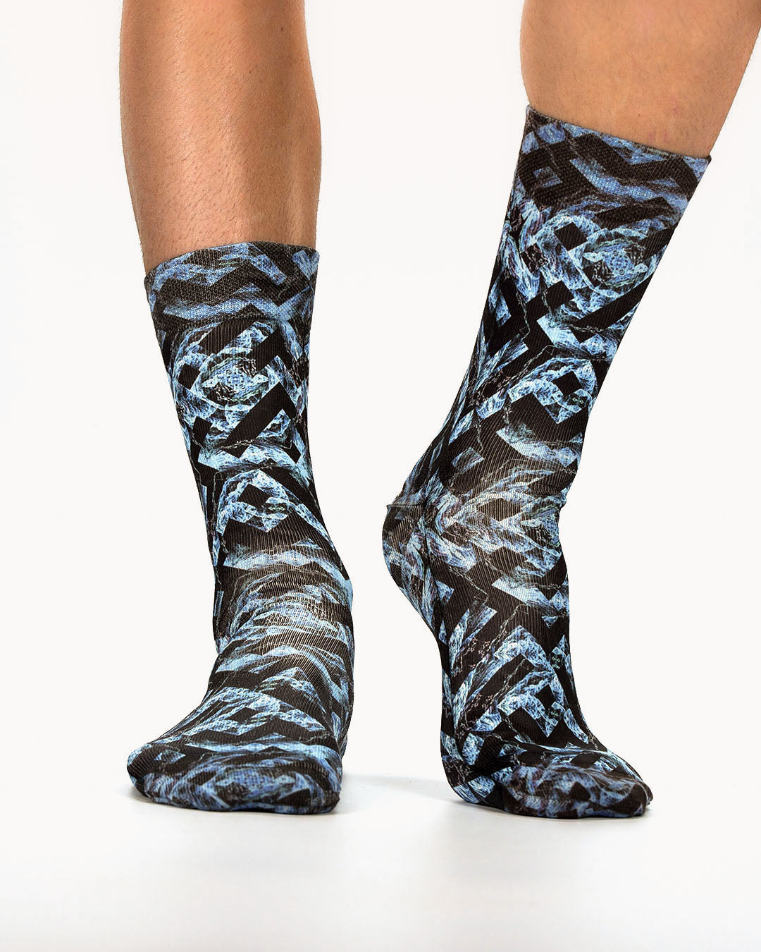 Blue Leopard Man Socks